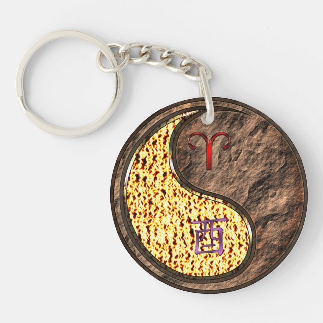 Aries & Earth Rooster Key Ring (Front)