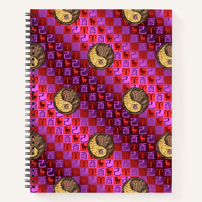 Aries & Earth Rooster Notebook (Front)
