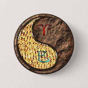 Aries & Earth Snake 6 Cm Round Badge