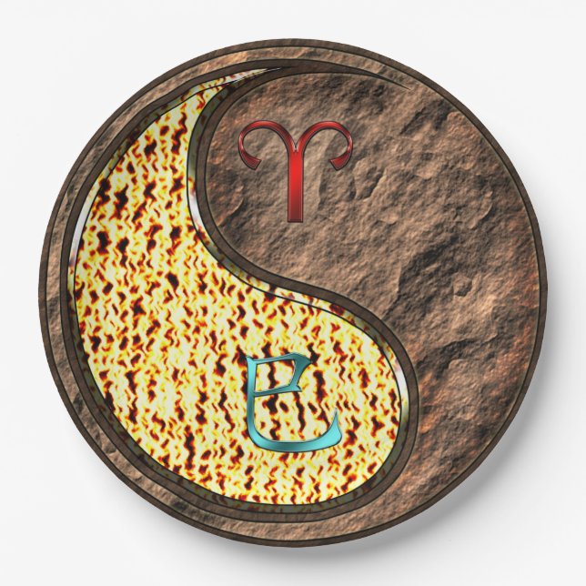 Aries & Earth Snake Paper Plate (Front)