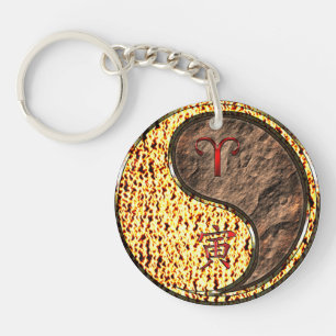 Aries & Earth Tiger Key Ring