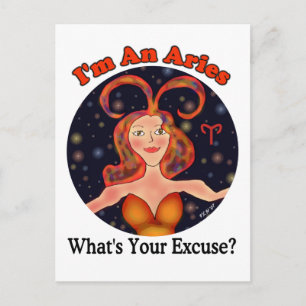 Aries Excuse Zodiac Chick Postcard