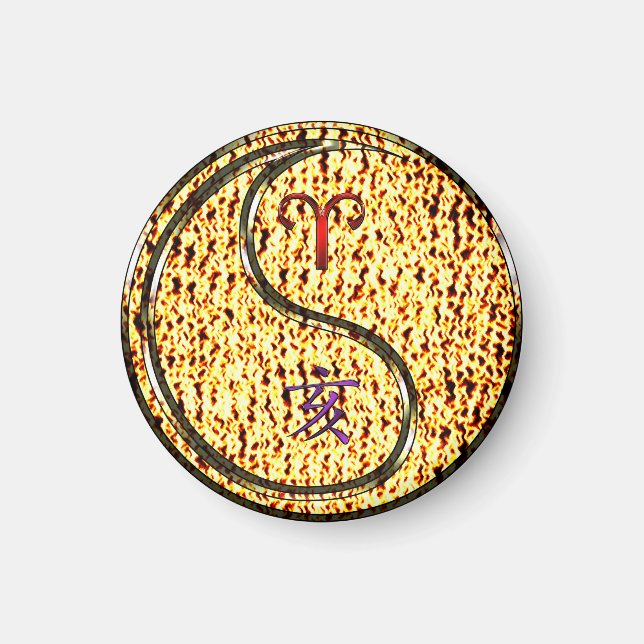 Aries & Fire Boar Magnet (Front)