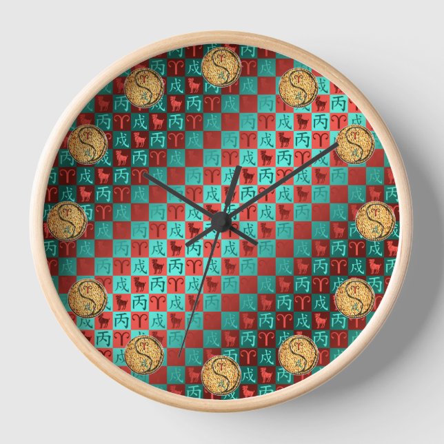 Aries & Fire Dog Clock (Front)