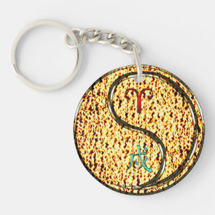 Aries & Fire Dog Key Ring