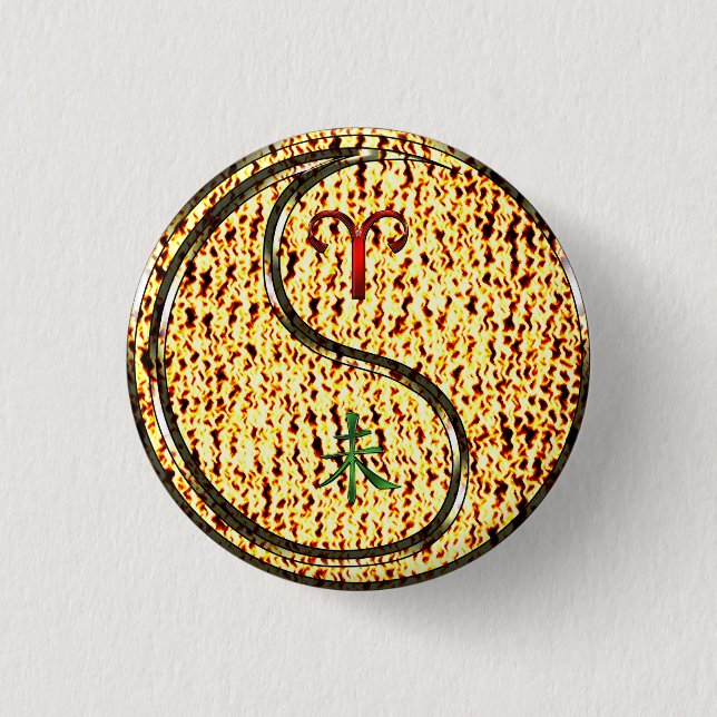 Aries & Fire Goat 3 Cm Round Badge (Front)