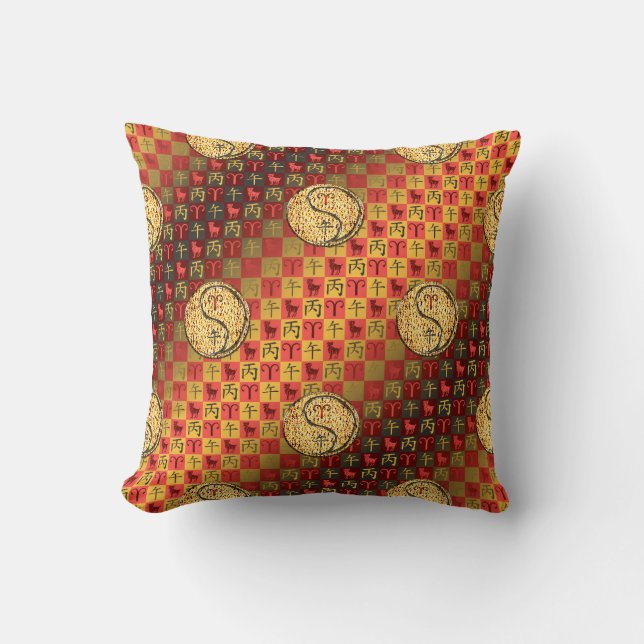 Aries & Fire Horse Cushion (Front)