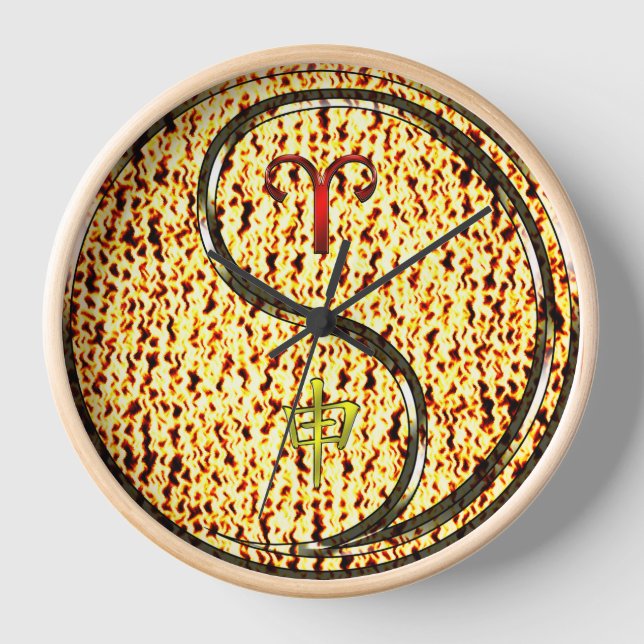Aries & Fire Monkey Clock (Front)