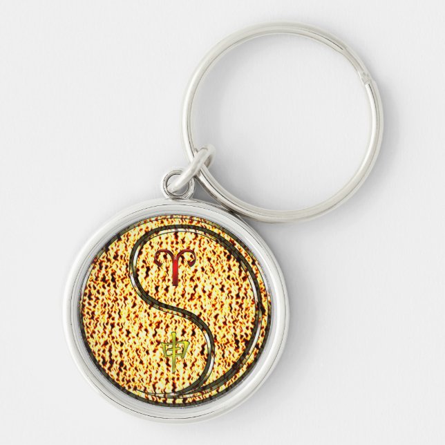Aries & Fire Monkey Key Ring (Front)