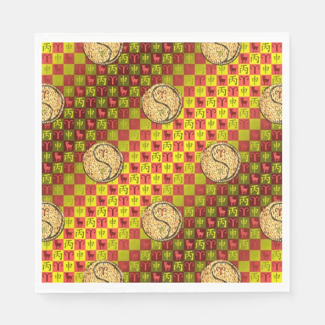 Aries & Fire Monkey Napkin (Front)