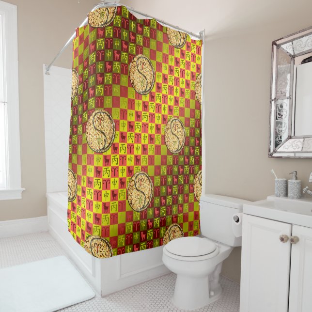 Aries & Fire Monkey Shower Curtain (In Situ)