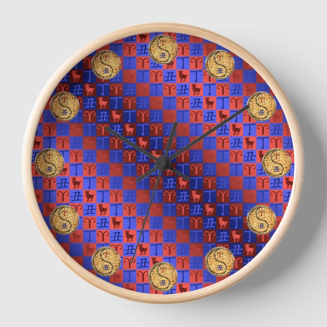 Aries & Fire Ox Clock (Front)