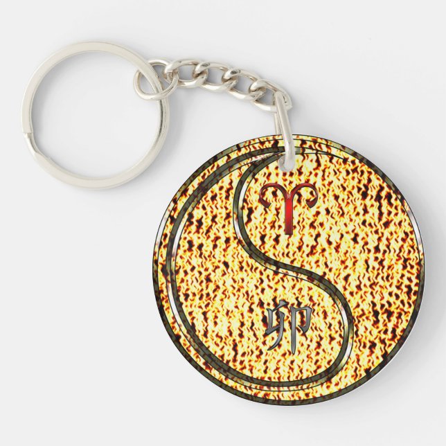 Aries & Fire Rabbit Key Ring (Front)