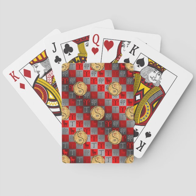 Aries & Fire Rabbit Playing Cards (Back)