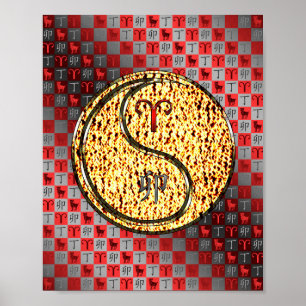 Aries & Fire Rabbit Poster