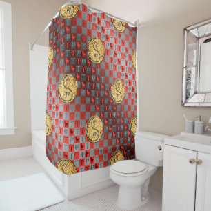 Aries & Fire Rabbit Shower Curtain
