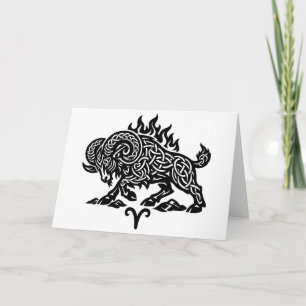 Aries Fire‑Ram – Celtic Haunted Ink Zodiac Card