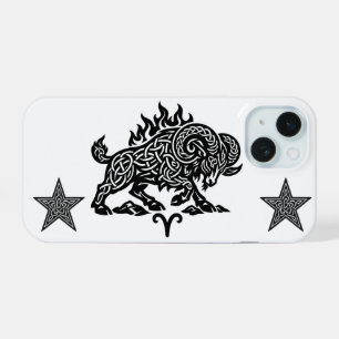 Aries Fire‑Ram – Celtic Haunted Ink Zodiac iPhone 15 Case