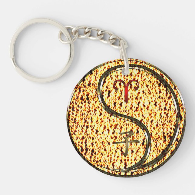 Aries & Fire Rat Key Ring (Front)