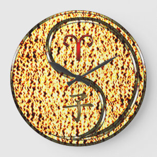 Aries & Fire Rat Large Clock
