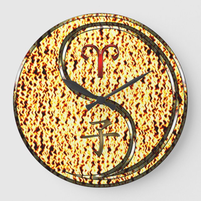 Aries & Fire Rat Large Clock (Front)