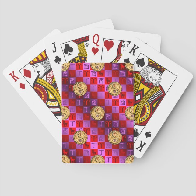 Aries & Fire Rooster Playing Cards (Back)