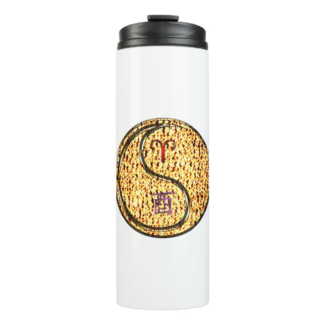 Aries & Fire Rooster Thermal Tumbler (Front)