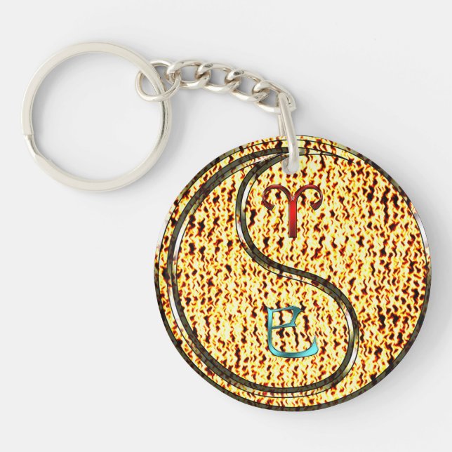 Aries & Fire Snake Key Ring (Front)
