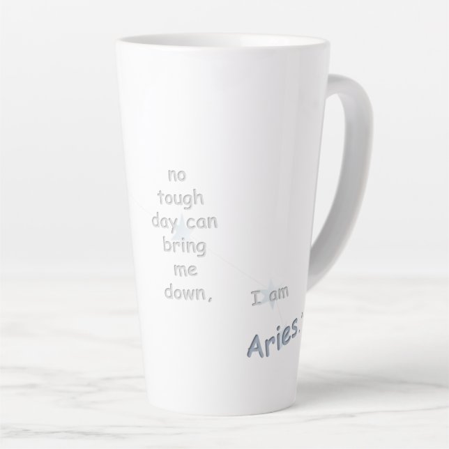 Aries Fun Inspiring Daily Use & Personalised Gift Latte Mug (Right Angle)