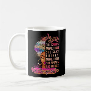 Aries Girl Afro Melanin Queen Birthday For Black Coffee Mug