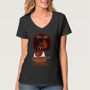 Aries Girl Birthday Melanin Afro Queen For Black T-Shirt