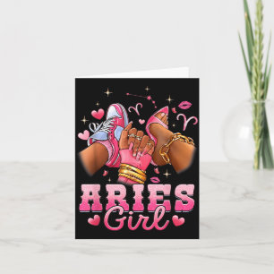 Aries Girl Birthday Queen Women Birthday Girl Card