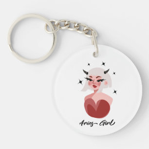 Aries Girl Key Ring