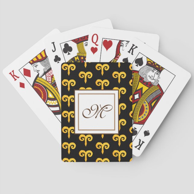 Aries  Golden Astrology  Monogram Playing Cards (Back)