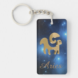 Aries golden sign key ring