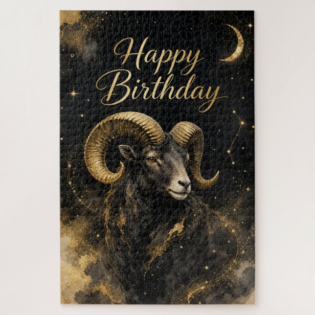 Aries Happy Birthday Zodiac Design Jigsaw Puzzle (Vertical)