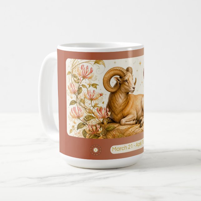 Aries Honeysuckle Art Nouveau Mug (Front Left)