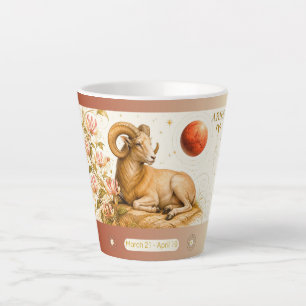 Aries Honeysuckle Art Nouveau Small Latte Mug