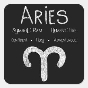 Aries Horoscope Astrology Star Sign Birthday Gift Square Sticker
