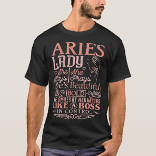 Aries Lady  Astrology Zodiac Sign Aries Woman Girl T-Shirt