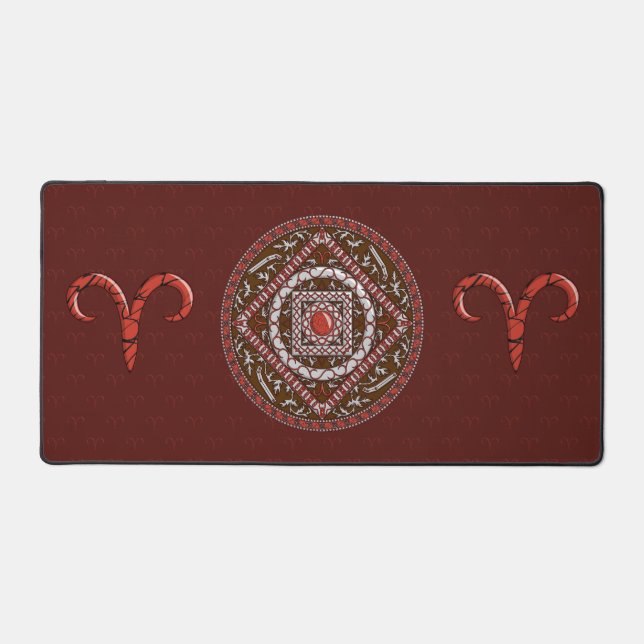 Aries Mandala Desk Mat (Front)