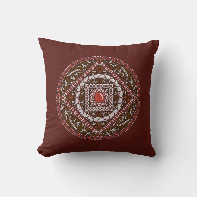 Aries Mandala Pillow (Front)