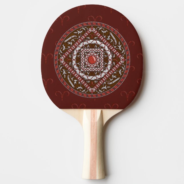 Aries Mandala Ping Pong Paddle (Front)