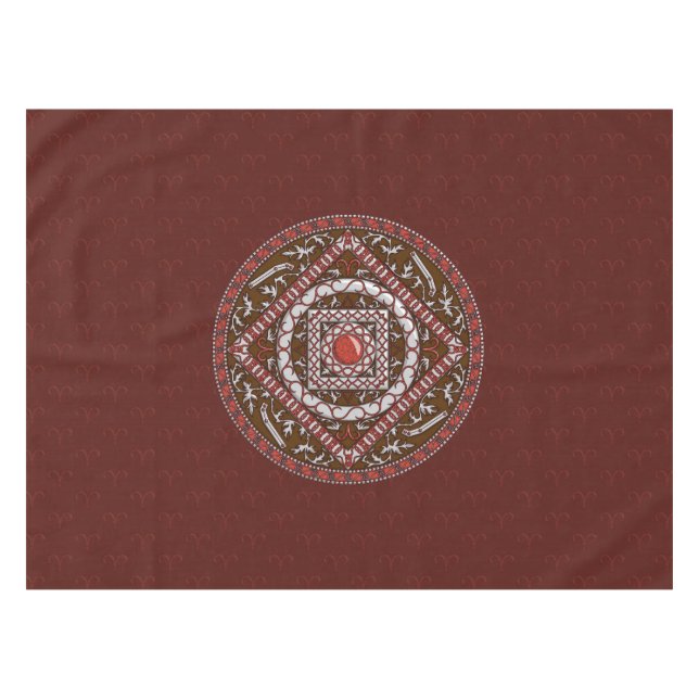 Aries Mandala Tablecloth (Front (Horizontal))