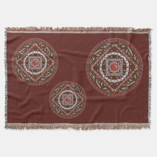 Aries Mandala Throw Blanket