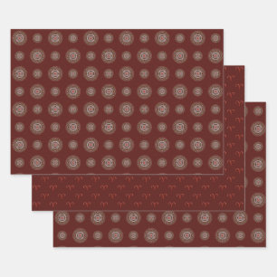 Aries Mandala Wrapping Paper Set