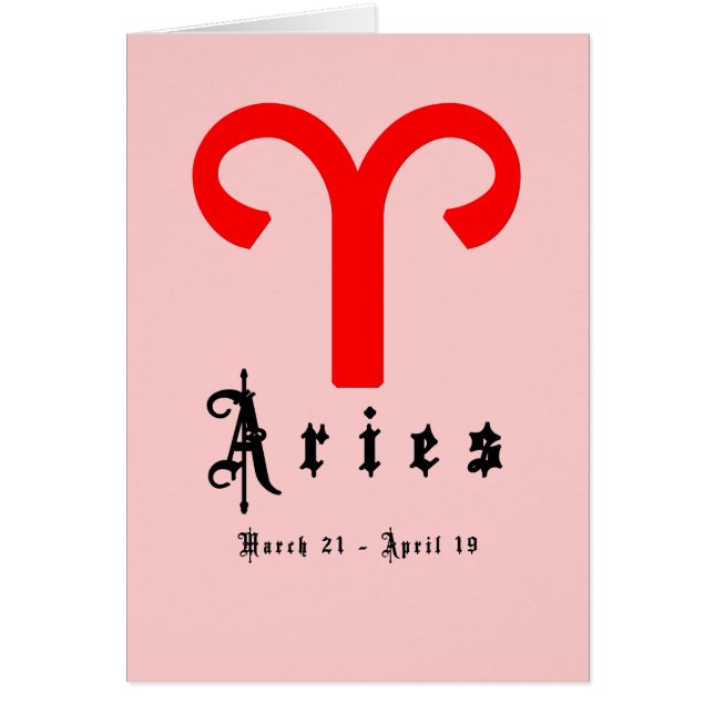Aries, March 21 -April 19 (Front)