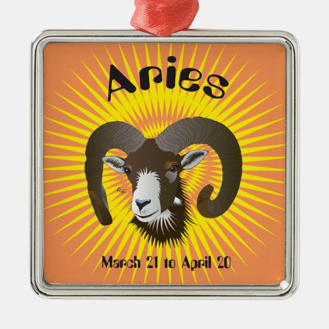 Aries March 21 to April 20 Ornament (Front)