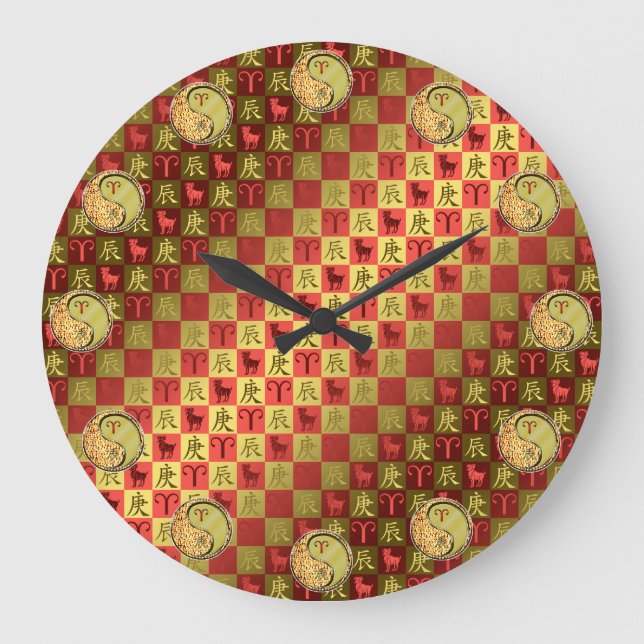Aries & Metal Dragon Large Clock (Front)