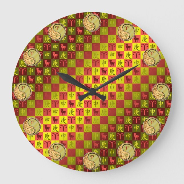 Aries & Metal Monkey Large Clock (Front)